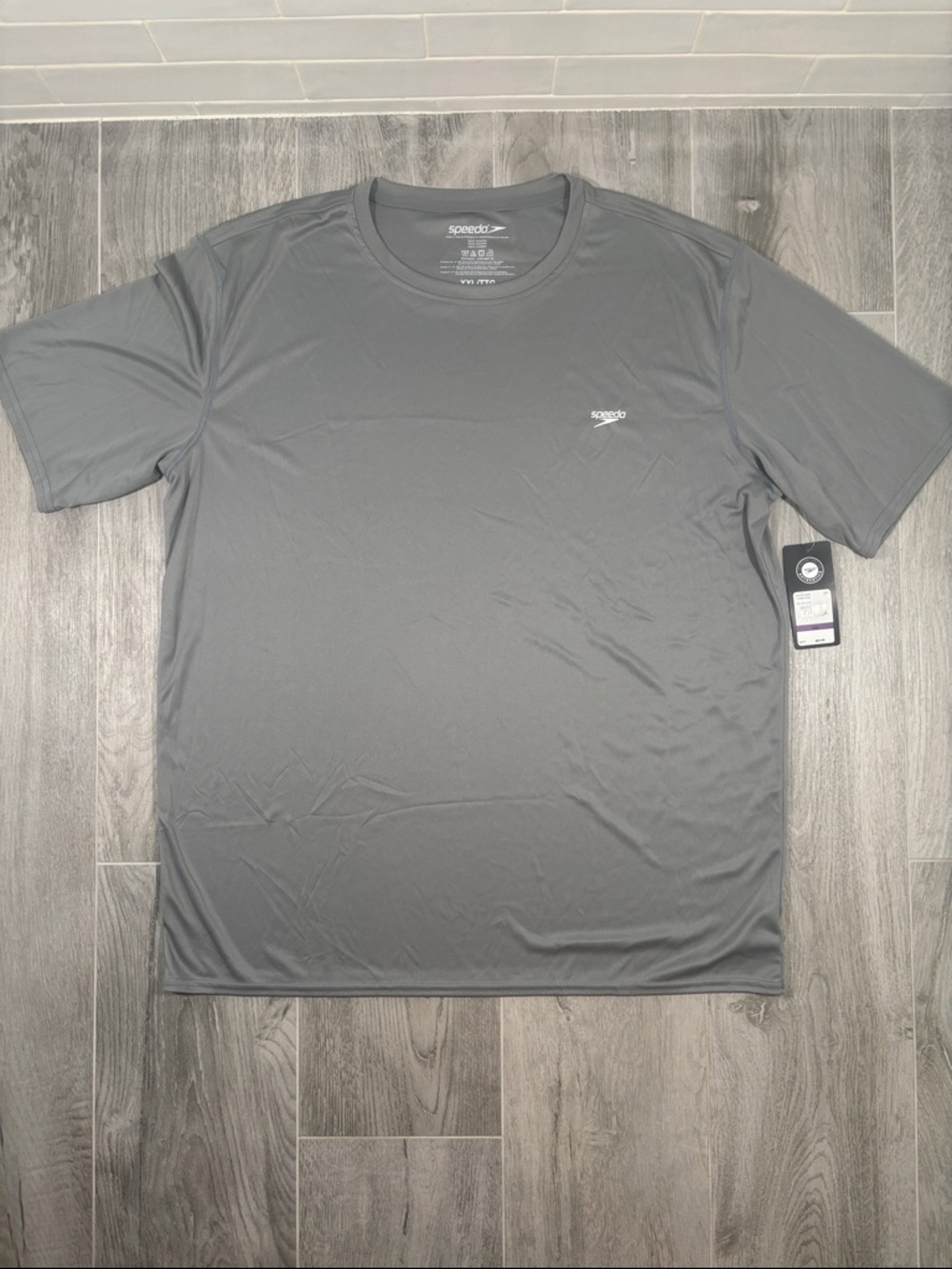 Speedo Men’s 2XL UPF 50 Swim Shirt TurboDRI Gray Big & Tall NWT